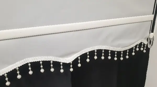 Brillant İnci Boncuklu Stor Perde- Beyaz-krem-ekru