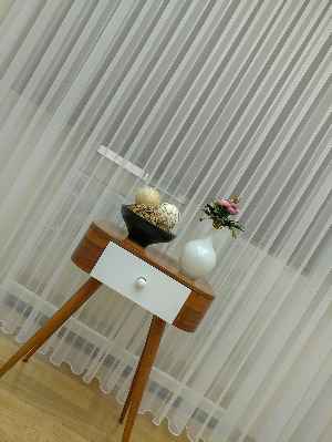 Dönergücü - Pırıltı Mat Zemin Tül Perde Ekru Renk Kırık Beyaz 1.kalite- Ekru