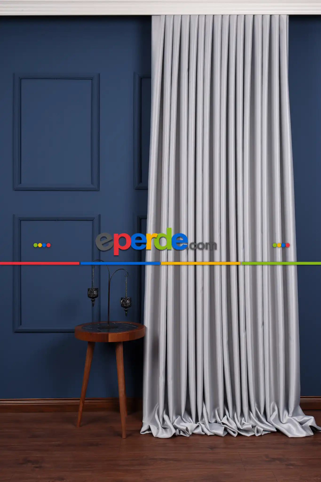 Salon - Gök Mavisi % 100 Işık Geçirmez Blackaut Fon Perde