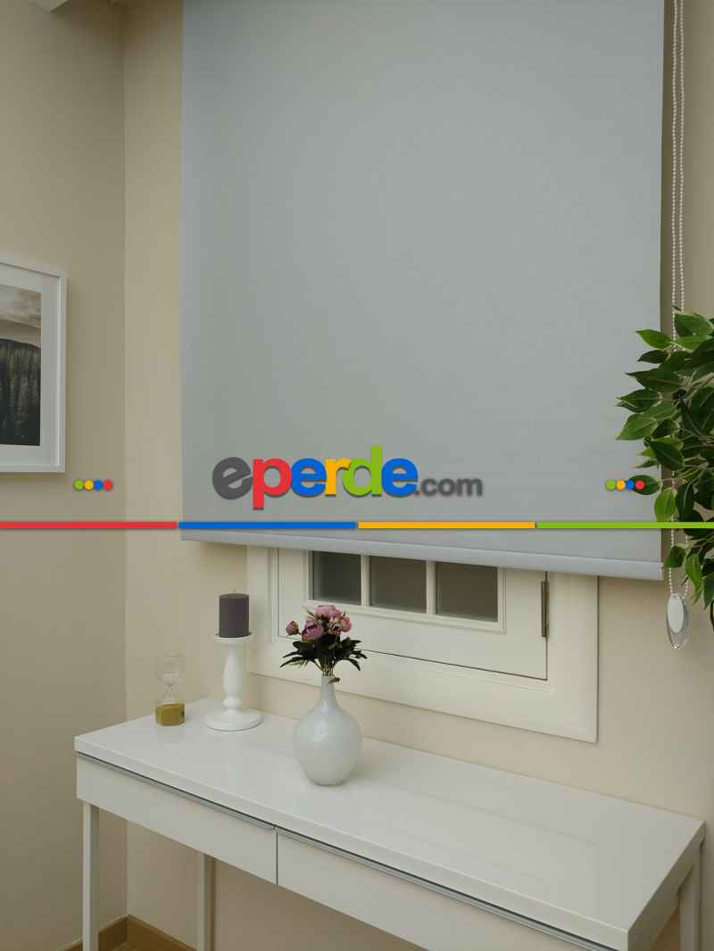 Gri Stor Perde Pastel Simli Serisi (pvc Kaplama) Kalın Dokulu- Gri Simli