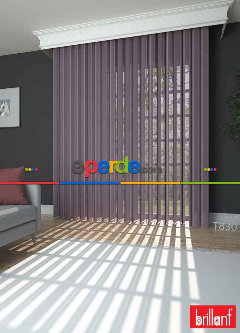 Brillant Akıllı Tül Perde Lila Renkli Tül Dikey Zebra Perde Düz 1. Kalite