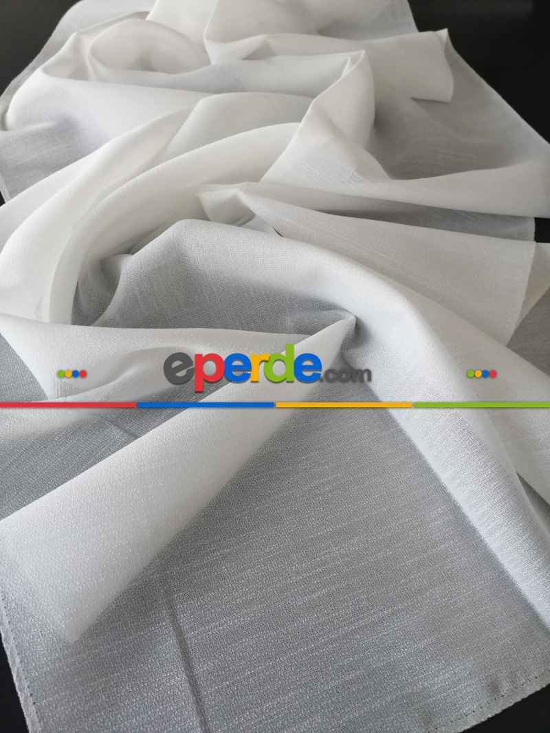 Oturma Odası - Anon Buzlu Zemin Tül Perde - Ekru