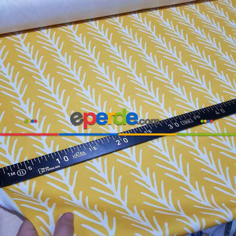 Mutfak Fon Perde Baskılı Evm396 E- Sarı