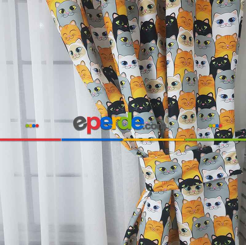 Çocuk Odası Fon Perde- Siyah