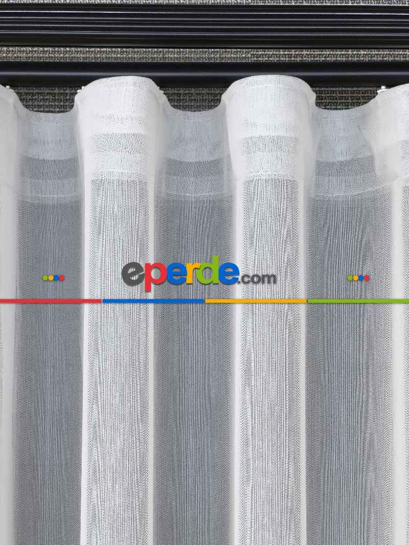 Sanal Çizgili Lüx Premıum Düz Tül Perde