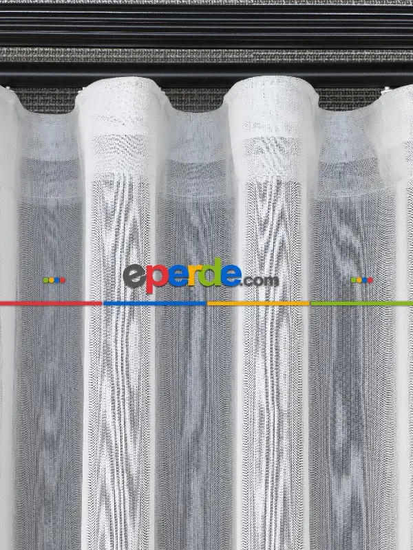 Sanal Çizgili Lüx Premıum Düz Tül Perde