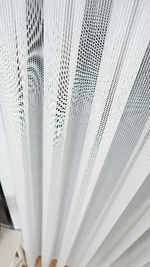 Exculusive Ekru Simli Çizgili Tül Perde Stripe
