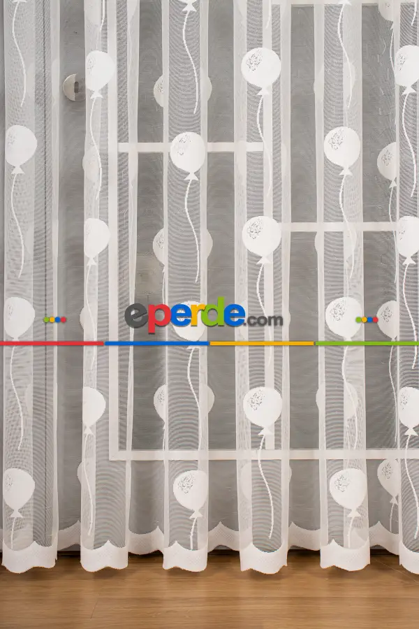 Genç Ve Çocuk Odası Balon Desenli Tül Perde