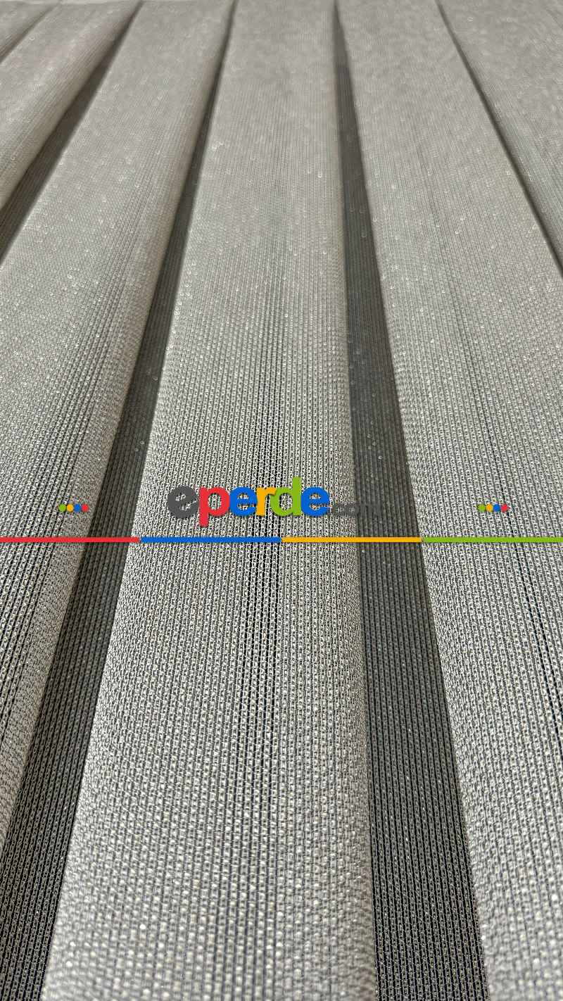 Gold Altın Keten Gümüş Simli Tül Perde - Ağır Gramajlı Premium