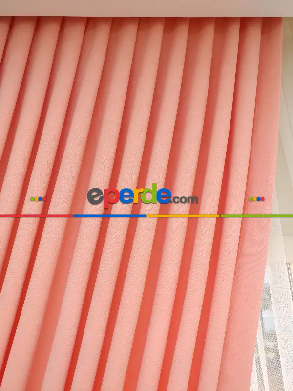 Salon Fon - Yavru Ağzı Düz Sade Fon Perde (  Dökümlü Fon )- Yavru Ağzı