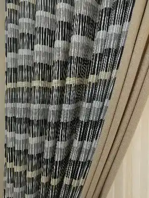 Modern Desenli Fon Perde Renk Geçişli ( Leke Tutmaz ) Kombinli- Gri-Füme-Antrasit-Füme-Kahve