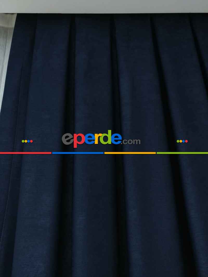 Soft Lacivert Fon Perde (180)- Lacivert