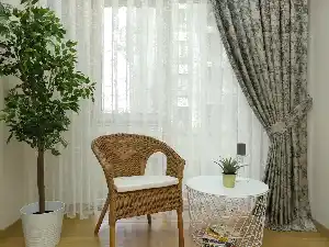Patine Desenli Gri Desenli Jakar Fon Perde (180)- Gri