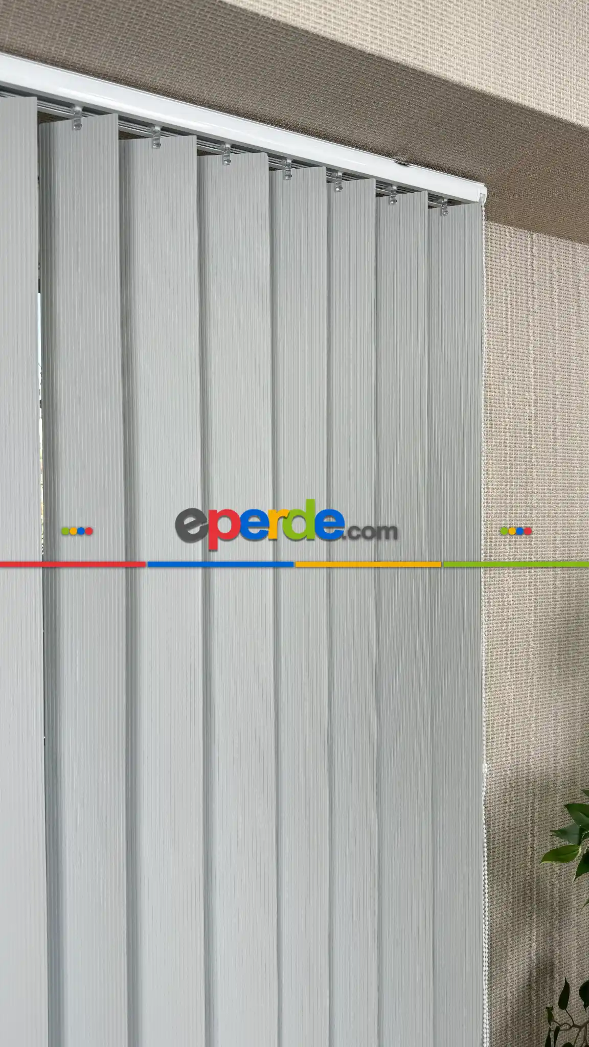 Gri Çizgili Pvc Dikey Perde, Dikey Stor Perde