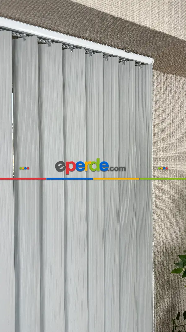 Gri Çizgili Pvc Dikey Perde, Dikey Stor Perde