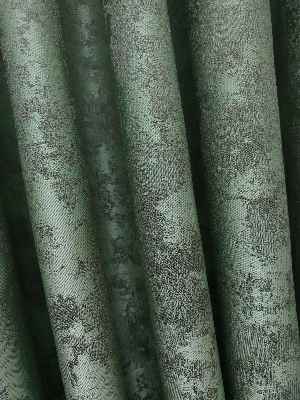 Su Yeşili Renk Jakar Desenli Fon Perde- Su Yeşili