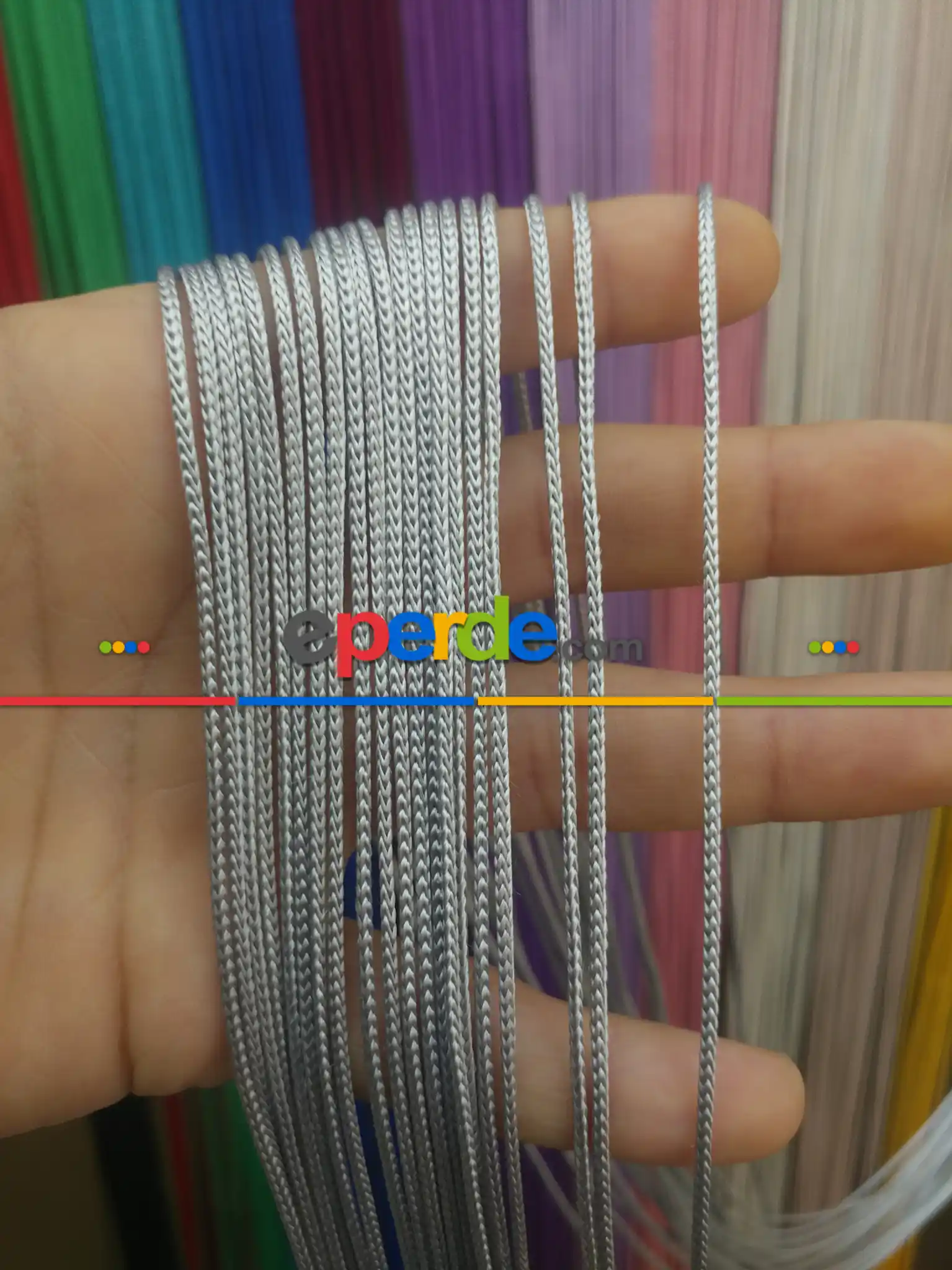 Gri Renk Kalın Zincir Serisi İp Perde (beyaz, Krem, Gri, Kırmızı, Bordo, Siyah, Mavi, Pembe, Sarı)- Gri-füme-antrasit