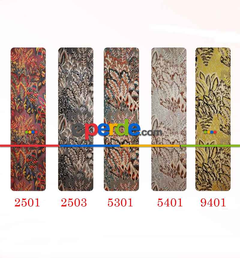 Taç Amazon Renkli Yaprak Model Pano Fon Perde 70cm X 290cm 