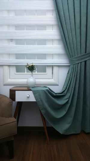 Turkuaz Yeşili Ara Renk - Düz Fon Perde (280 Eninde)- Turkuaz Yeşili Ara Renk