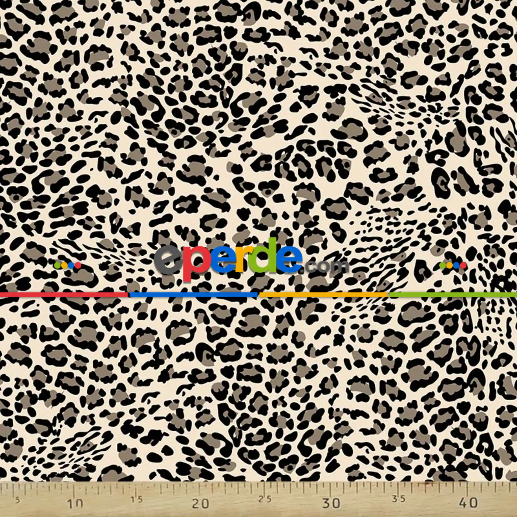 Leopar Desenli Fon Perde Evm259 -l - Kumaşı Kalındır Duck Bezi Değildir.- Krem-Kahve