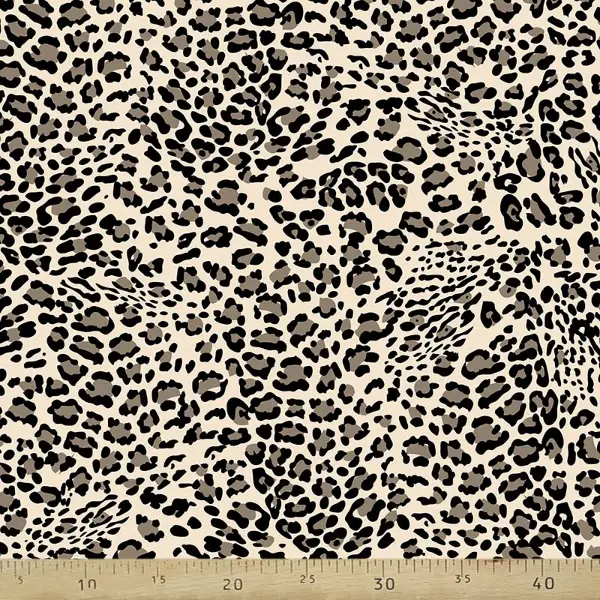 Leopar Desenli Fon Perde Evm259 -l - Kumaşı Kalındır Duck Bezi Değildir.- Krem-Kahve