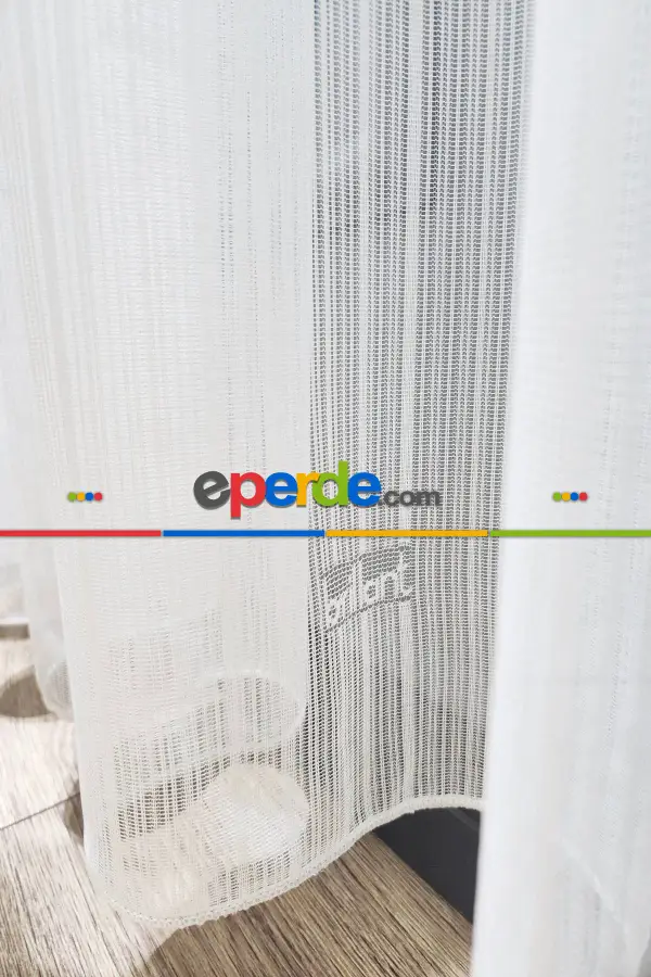 Brillant Örme Çizgili Yeni Tasarım Renk Desen Tül Perde