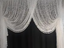 Saçaklı Püsküllü Camkırığı Desenyanki Kruvaze Tiyatro Model- Beyaz-ekru