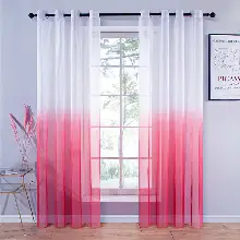 Fuşya Renk Rustik Kuşgözü Tül Perde Decoring Perde