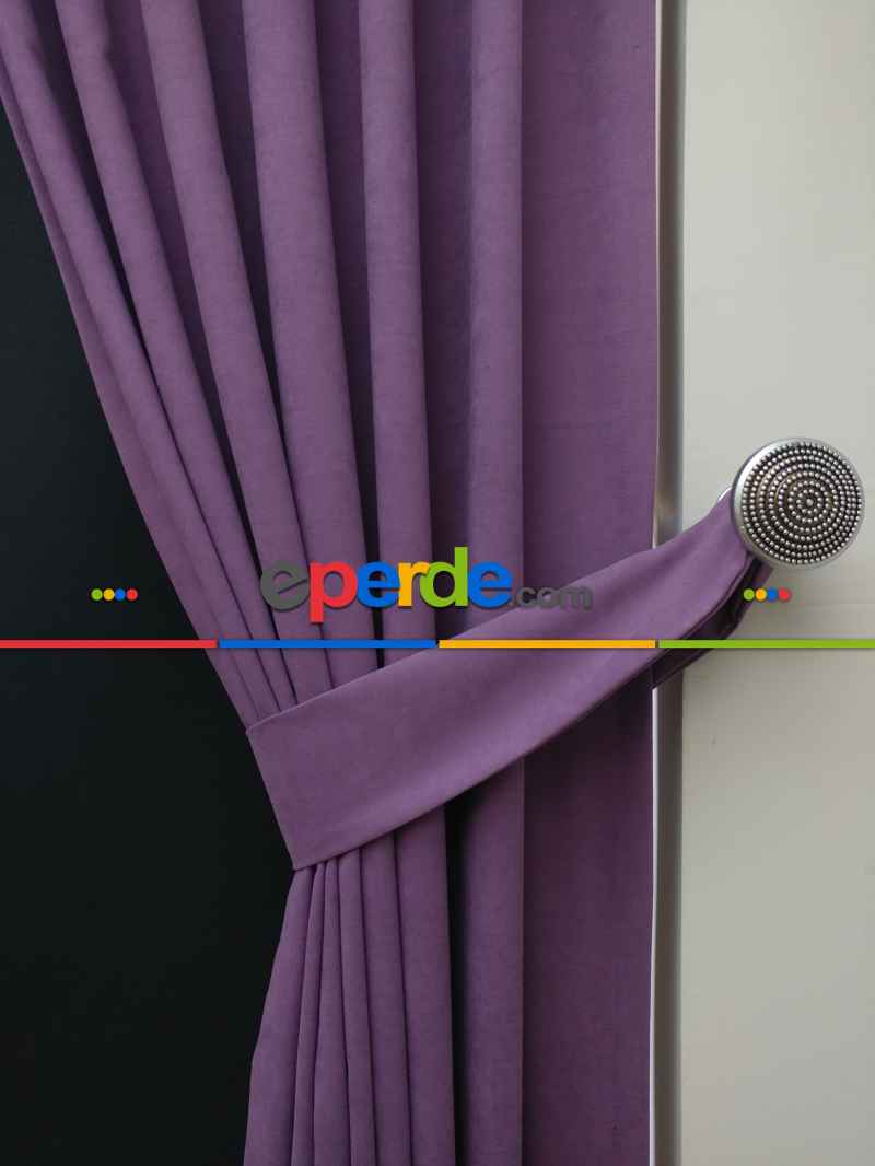Düz Renk Dökümlü Fon Perde (150)- Lila