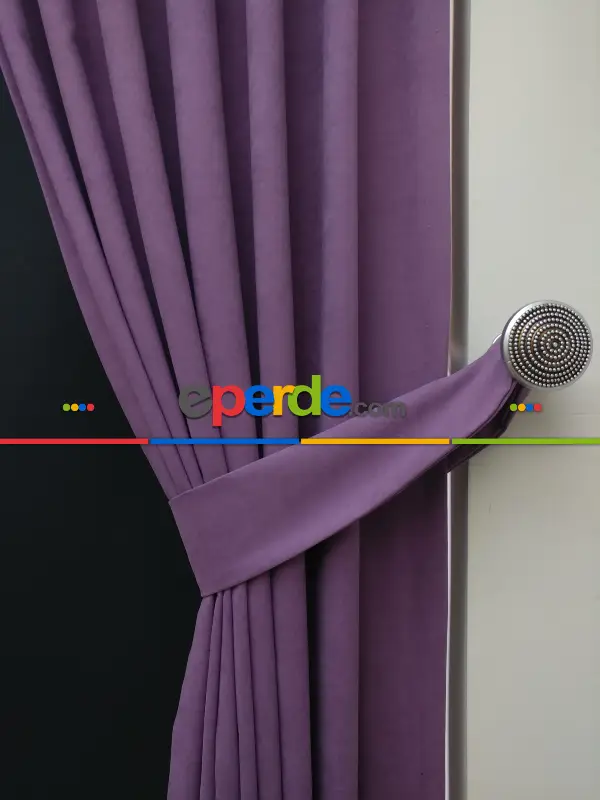 Düz Renk Dökümlü Fon Perde (150)- Lila