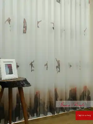 Örümcek Adam Desenli Tül Perde - Erkek Çocuk Odası Perdesi- Siyah-Kırmızı