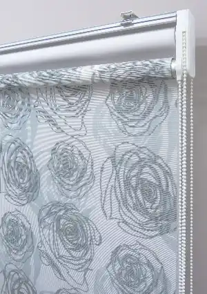 Güllü Desenli Çiftli Sistem Stor Perde- Gri-Füme-Antrasit-Füme