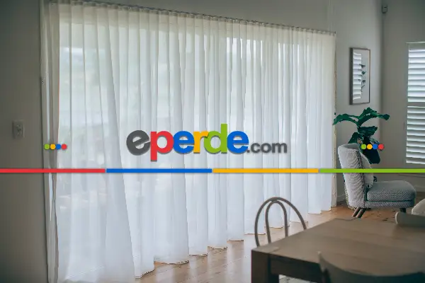 Oturma Odası - Brillant Düz Desensiz Model Tül Perde - Sade Tül - Ipeksi Düz Tül Perde- Beyaz