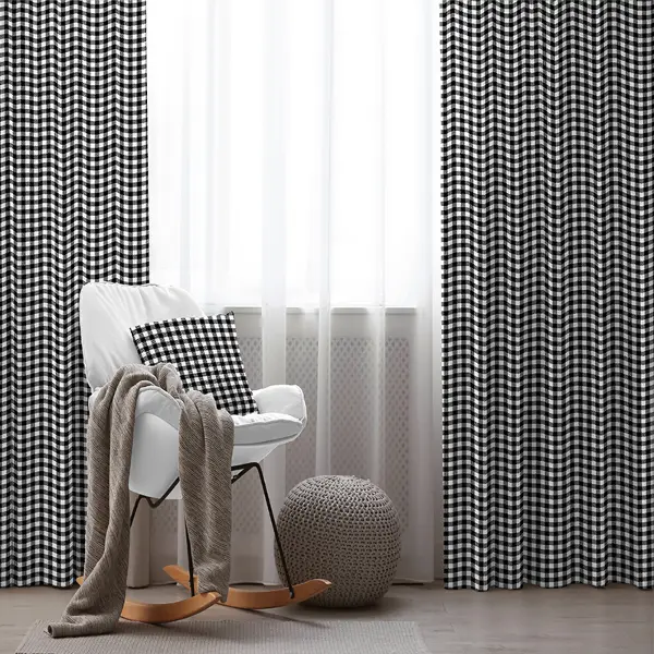 Salon Fon Perde Evim1619-1 Kumaşı Kalındır Duck Bezi Değildir- Mavi-beyaz