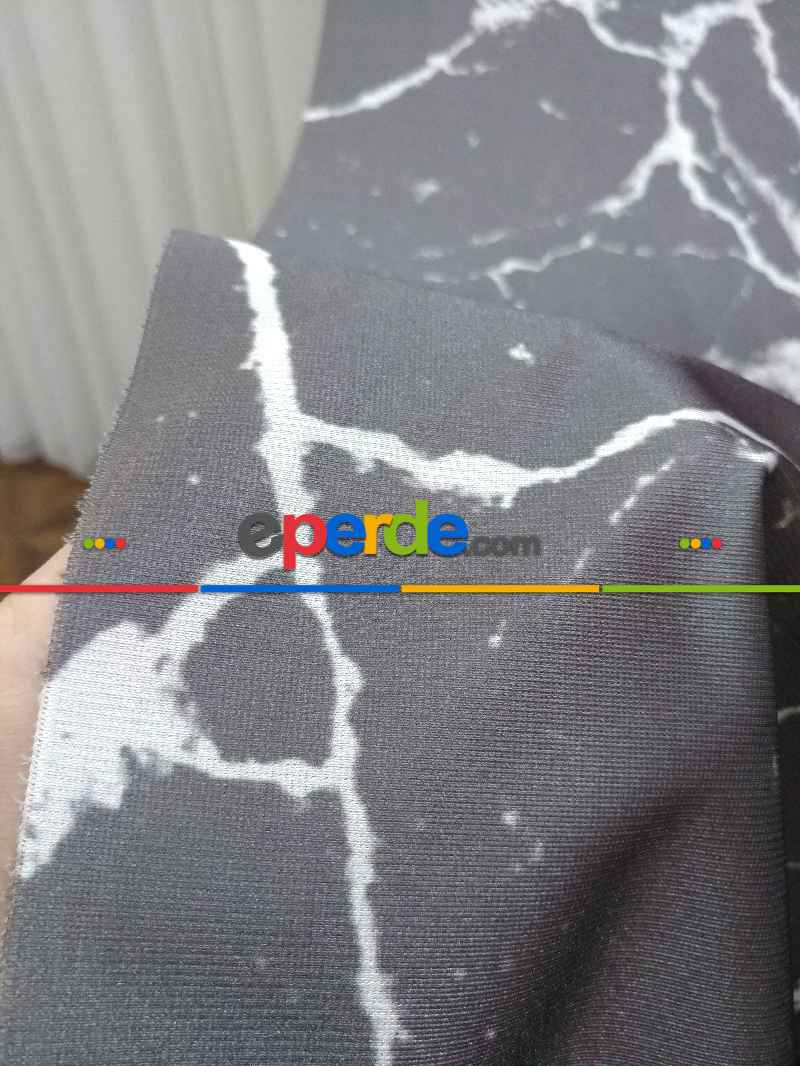 Lens Akıllı Dikey Tül Perde Mermer-22- Çok Renkli 2