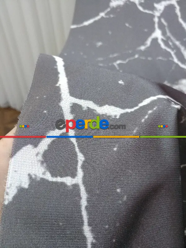 Lens Akıllı Dikey Tül Perde Mermer-22- Çok Renkli 2