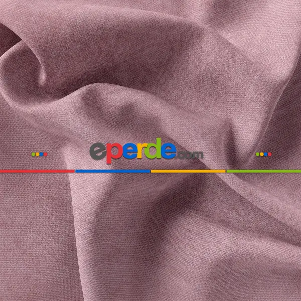 Yatak Odası - Kadife Dokulu Fon Perde Pilesiz Tek Kanat Gül Kurusu