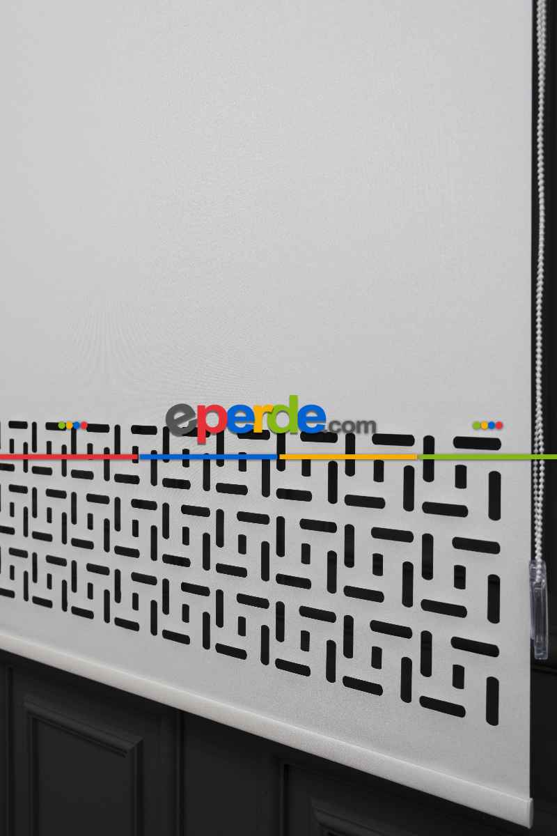 Ekru Renk Lazer Kesim Mat Stor Perde (ister Düz - İster Lazer Kesimli Satın Alın)