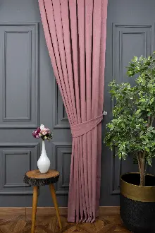 Gül Kurusu Düz Fon Perde En Dökümlü Fon Perde