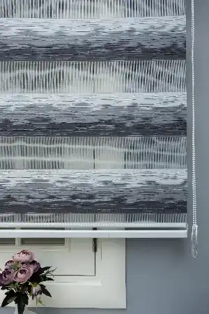 Zebra Perde 2021 Sezonu Gri Ve Beyaz Renk Geçişli Jakarlı A Kalite Zebraperde