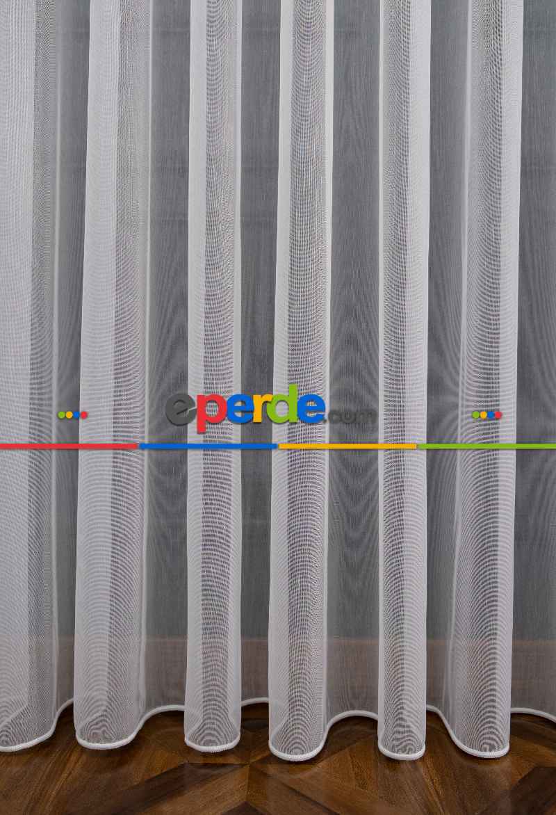 Hafif Düz Keten Tül Çok Dökümlüdür - İtinalı Dikiş - S Pile - Kurşunlu Tül