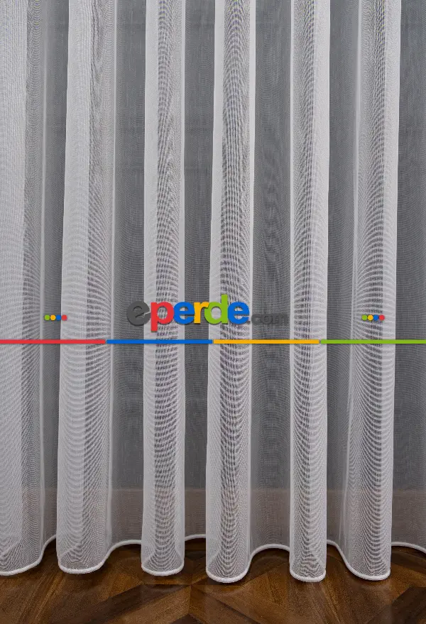 Hafif Düz Keten Tül Çok Dökümlüdür - İtinalı Dikiş - S Pile - Kurşunlu Tül