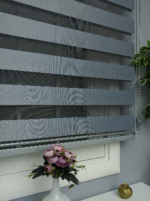 Salon - Perle Home Düz Zebra Perde Antrasit