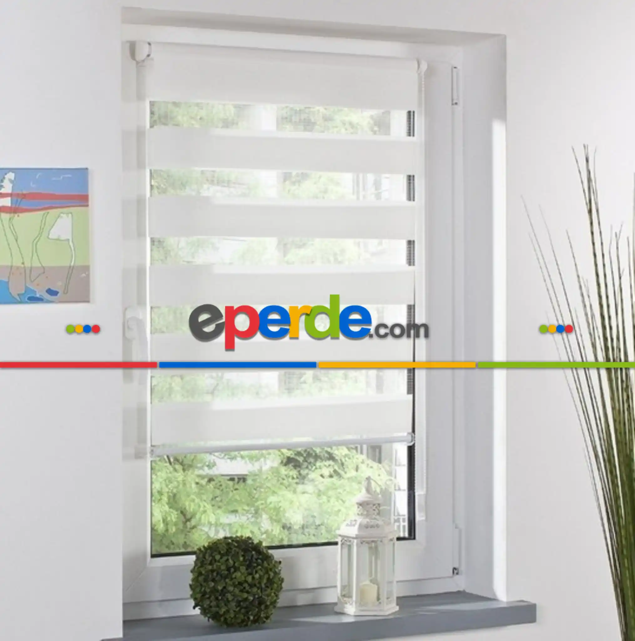 Ekonomik Düz Beyaz Zebra- Beyaz