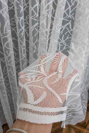 2022 Model Ekru Desenli Örme 1.sınıf Kalite Tül Perde