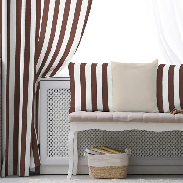 Çizgili Fon Perde Evim1622-3 Kumaşı Kalındır Duck Bezi Değildir