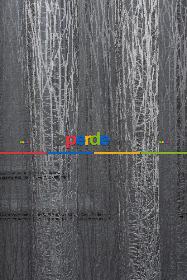 Yeni Tasarım Moda Cam Kırığı Örme Tül Perde Gri - Füme - Antrasit