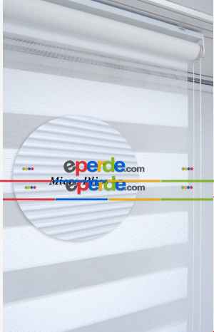 Zebra Perde Micro Pliseli Beyaz- Beyaz