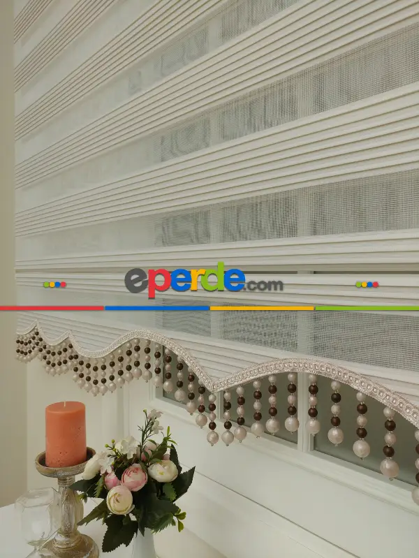 Salon Zebra - Zebra Perde - Dar Pileli Zebra Perde- Bej