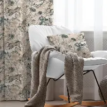 Salon Fon Perde Evim1560 Kumaşı Kalındır Duck Bezi Değildir- Mavi-beyaz